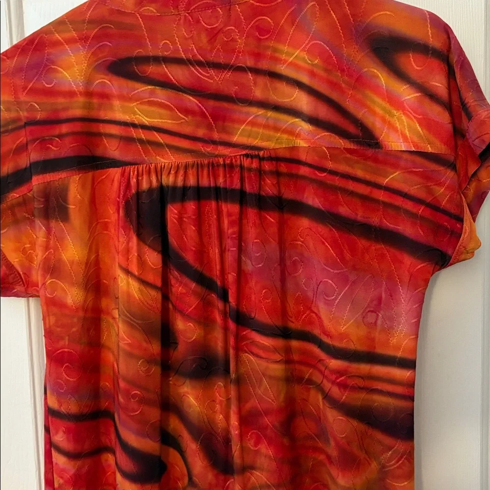 NWOT Cocomo Beautiful Multi-color Blouse Embellished w/Gold Studs & Buttons - M - Picture 8 of 17